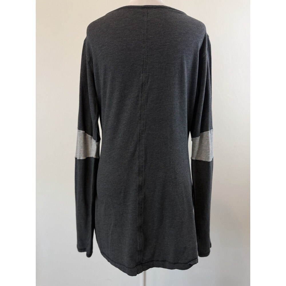 Lululemon Boat Neck Long Sleeve Top Womens Gray Colorblock Yoga Athletic Shirt - Picture 2 of 5